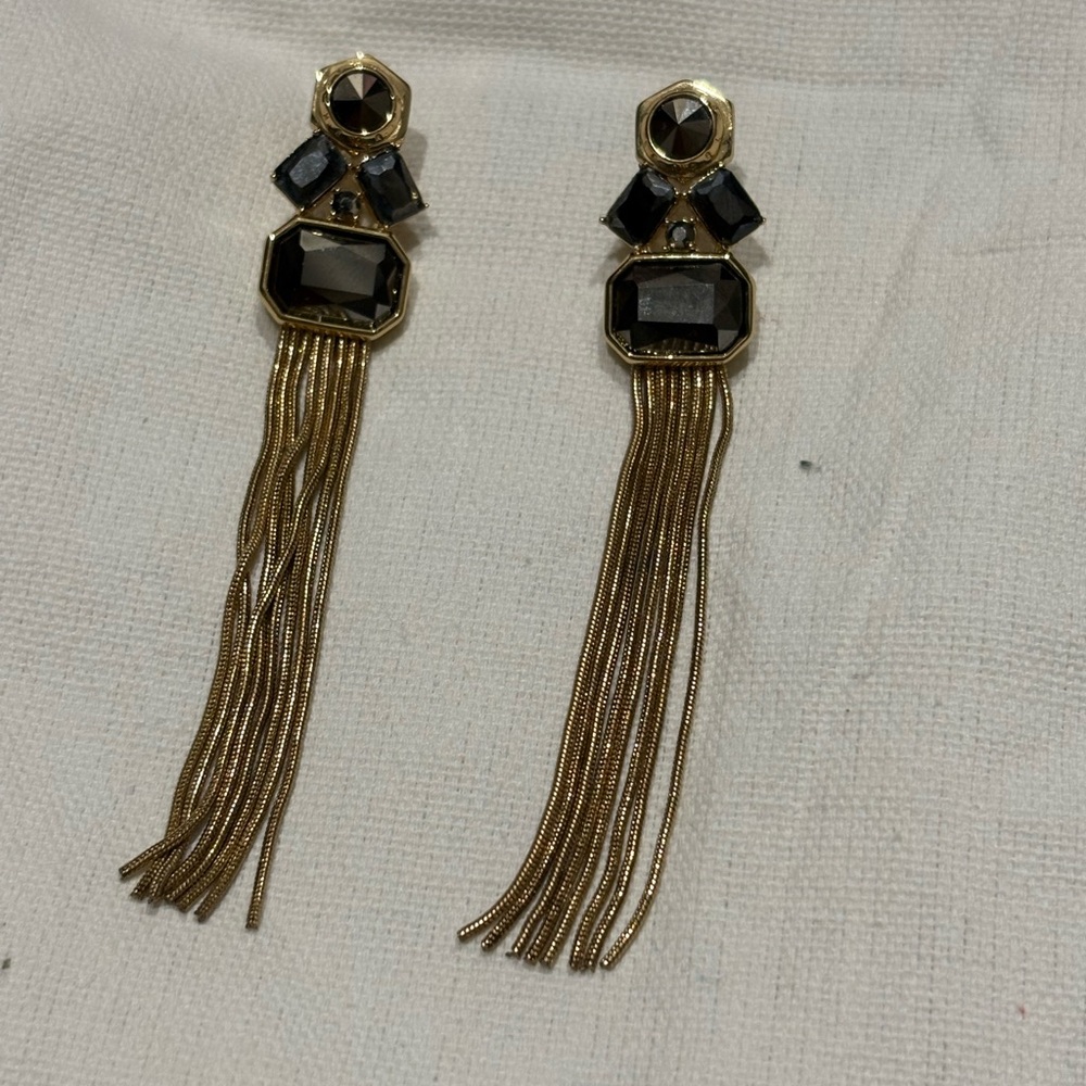 Henri Bendel Crystal Tassel Earrings